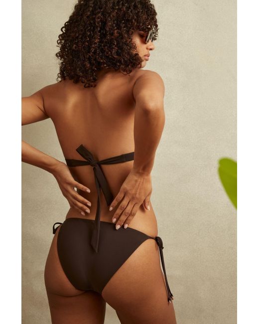 Reiss Brown Riah - Chocolate Triangle Halter Neck Bikini Top