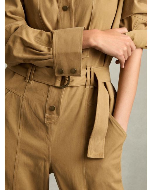 Reiss Natural Lyocell-Cotton Wide-Leg Jumpsuit
