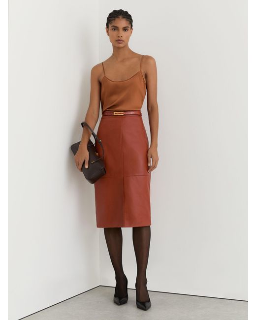 Reiss Brown Silk Cami Top