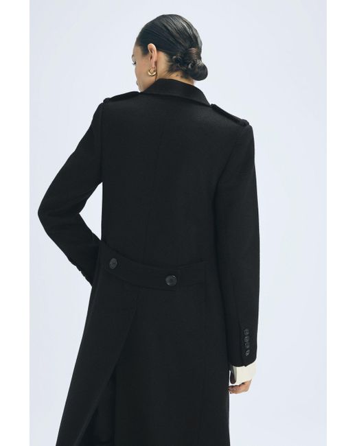 Reiss Black Margot - Atelier Wool-cashmere Blend Double Breasted Long Coat, Us 8