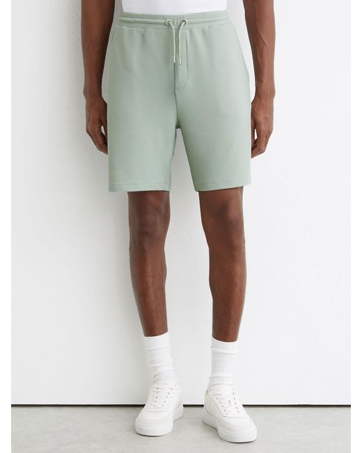 Reiss Blue Textured Side-Stripe Drawstring Shorts for men