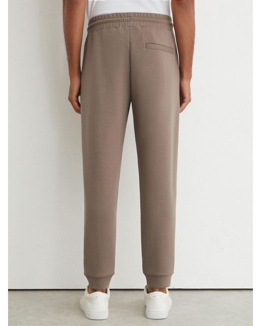 Reiss White Premium Interlock Cuffed Joggers for men