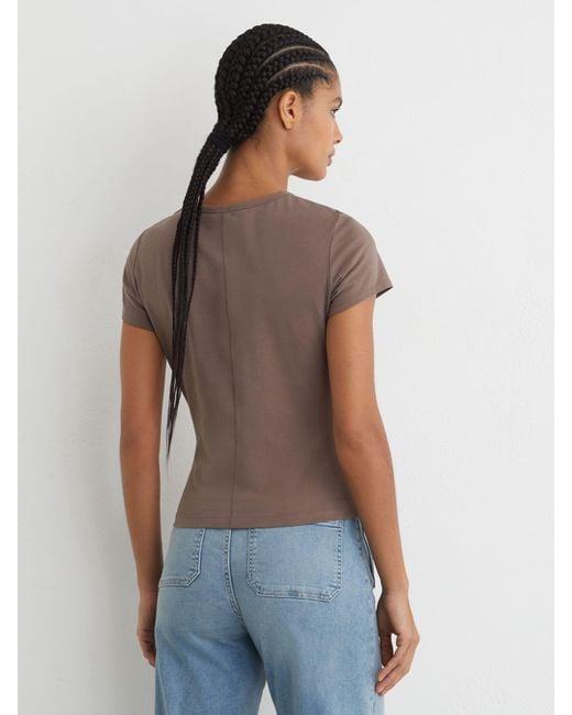 Reiss Blue Stretch-Cotton Crew-Neck T-Shirt