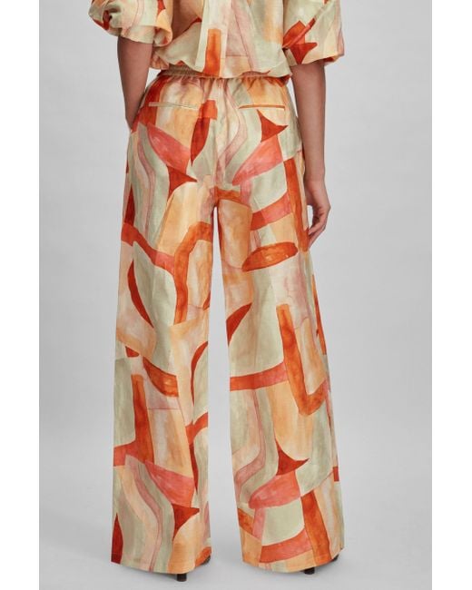Acler Multicolor Geometric Print Wide Leg Trousers