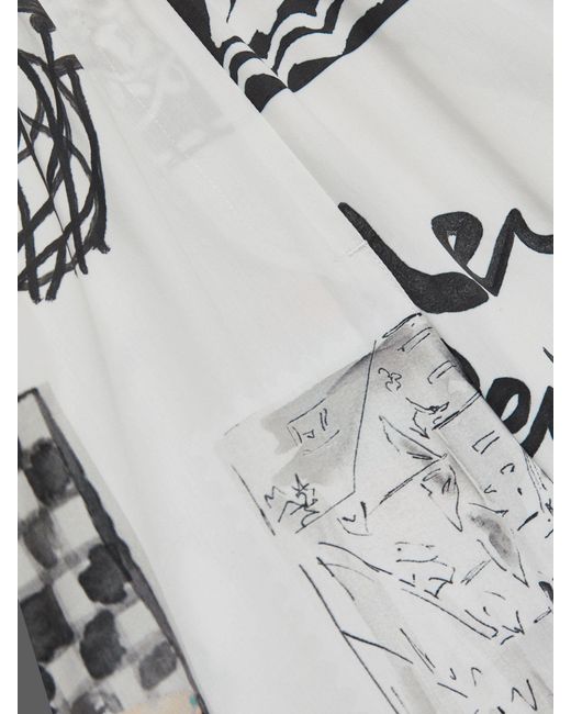 Les Deux White Ivory Print Cotton Printed Shorts for men