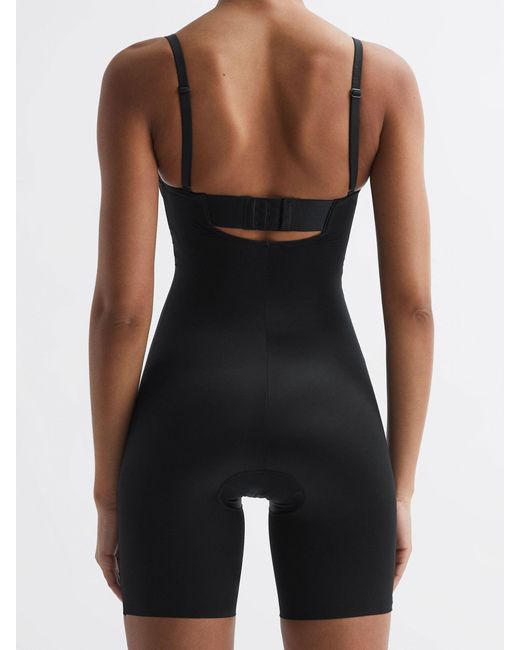 Spanx Black Shapewear Firming Strapless Mid-thigh Bodysuit With Cups
