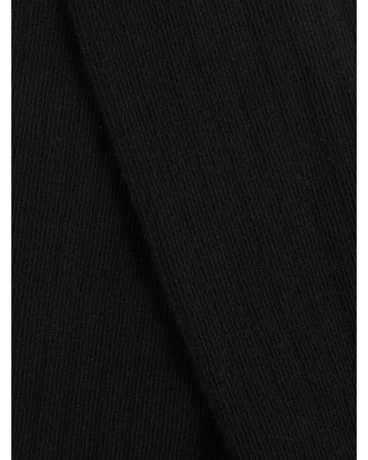 Reiss Black Felicia Loafer Socks Cotton Ribbed