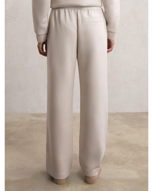 Reiss Natural Laney - Stone Neutral Wide-leg Interlock Drawstring Joggers, Xs