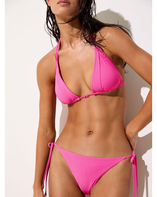 Reiss Pink Side-Tie Bikini Bottoms