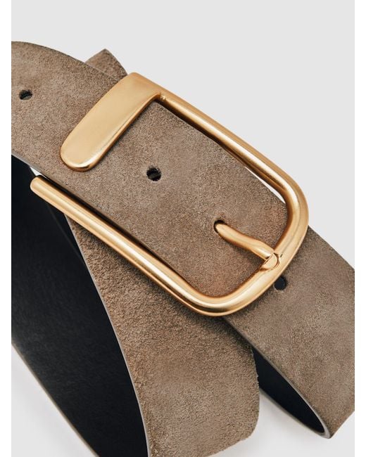Reiss Natural Suede Half Keeper Belt