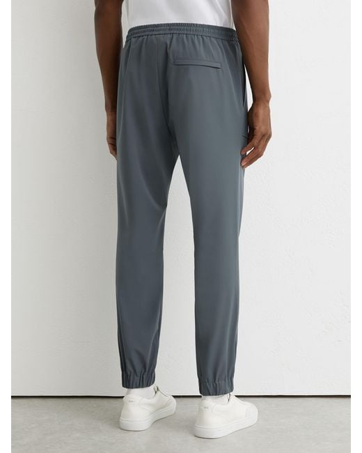 Reiss Blue Technical Cuffed Drawstring Trousers for men