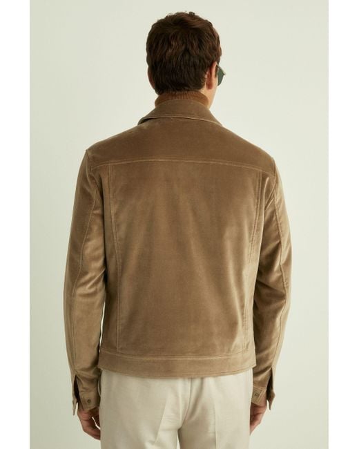 Reiss Natural Weir Jacket Cotton , Taupe for men