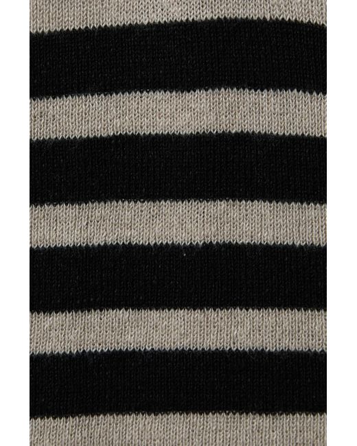Reiss Everlyn - Black/camel Linen-wool Striped Knitted Vest