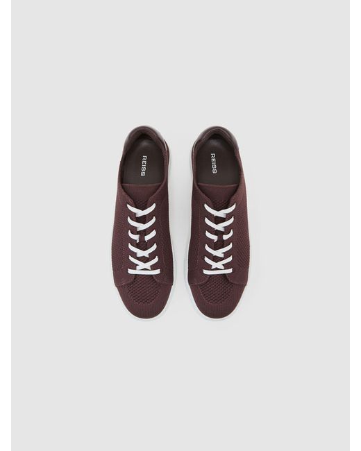 Reiss Brown Finleyted Low-Top Trainers for men