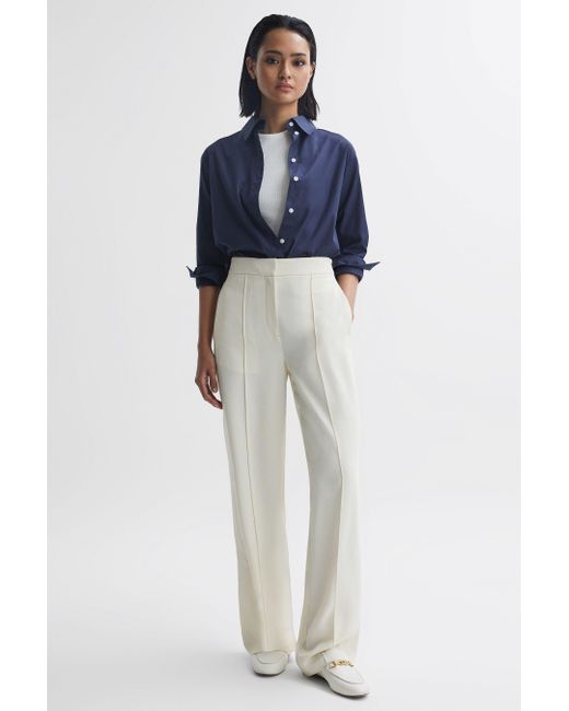 Reiss Blue Aleah - Cream Pull On Trousers