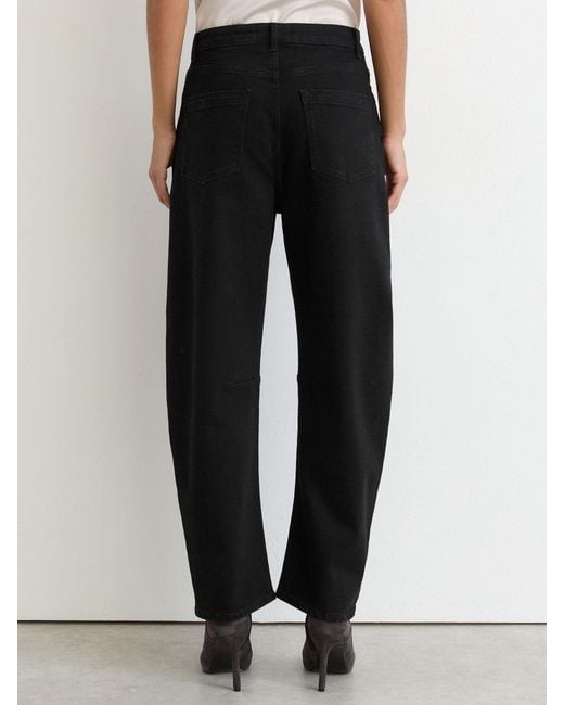 Reiss Black Barrel-Leg Jeans