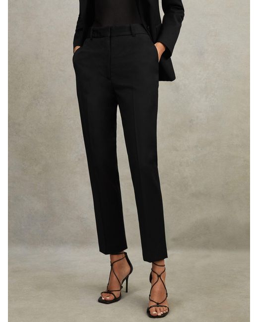 Reiss Haisley - Black Wool Blend Tapered Suit Trousers, Us 0