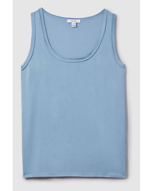 Reiss Gray Riley - Blue Silk Front Vest, Xs