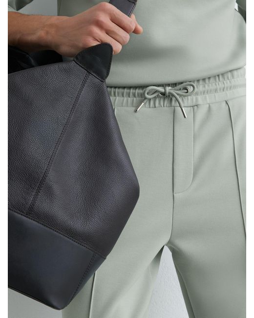 Reiss Gray Premier - Mint Green Premium Interlock-jersey Joggers, Xs for men