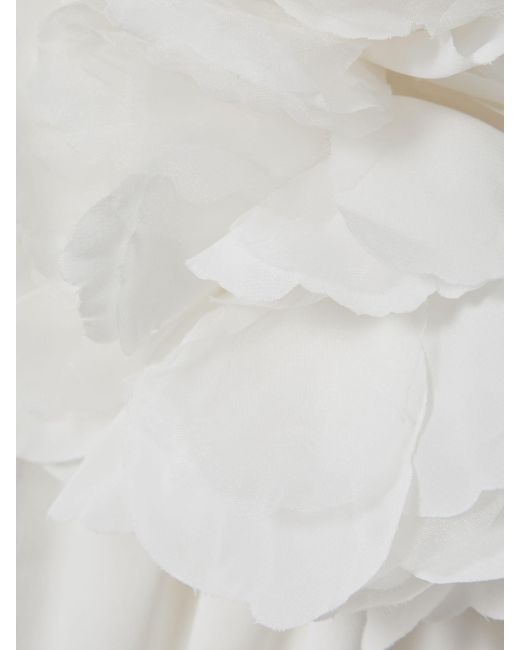 Halston Heritage White One-Shoulder Ruffle Mini Dress, Forest & Off
