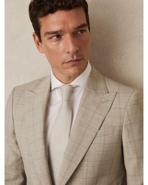 Reiss Multicolor Wool Single-Breasted Check Suit Blazer Classic-Fit for men