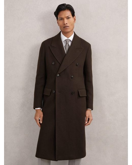 Reiss Natural Wool-Blend Double-Breasted Overcoat for men
