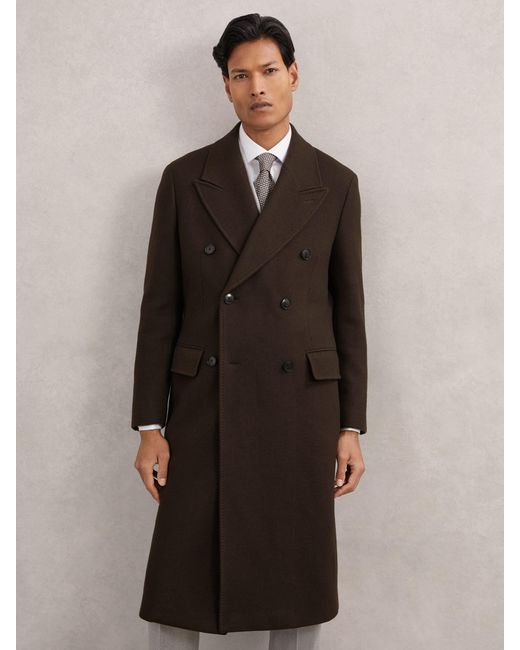 Reiss Natural Wool-Blend Double-Breasted Overcoat for men