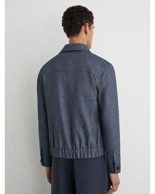 Reiss Lagos - Airforce Blue Woven Four-pocket Jacket, Xl for men