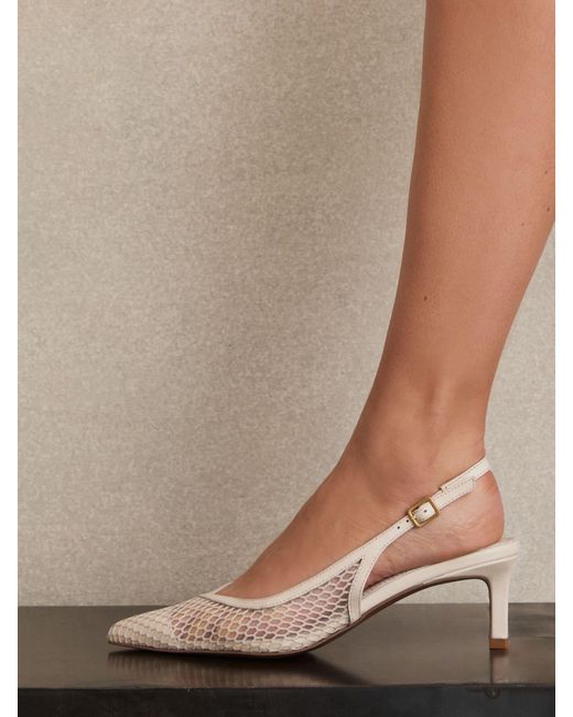 Reiss Natural Mesh Slingback Heels