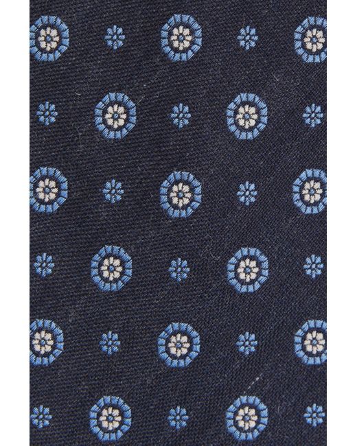 Reiss Blue Orvieto - Navy Cotton Silk Medallion Design Tie, One for men