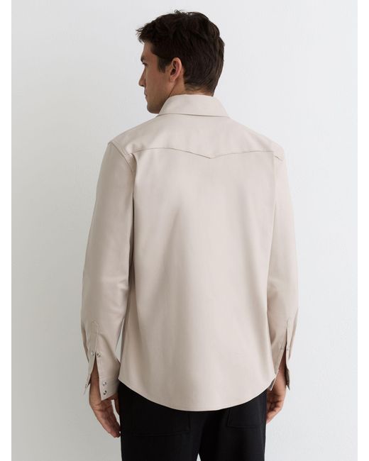 Reiss Natural Cotton-Twill Twin-Pocket Overshirt With Stretch for men