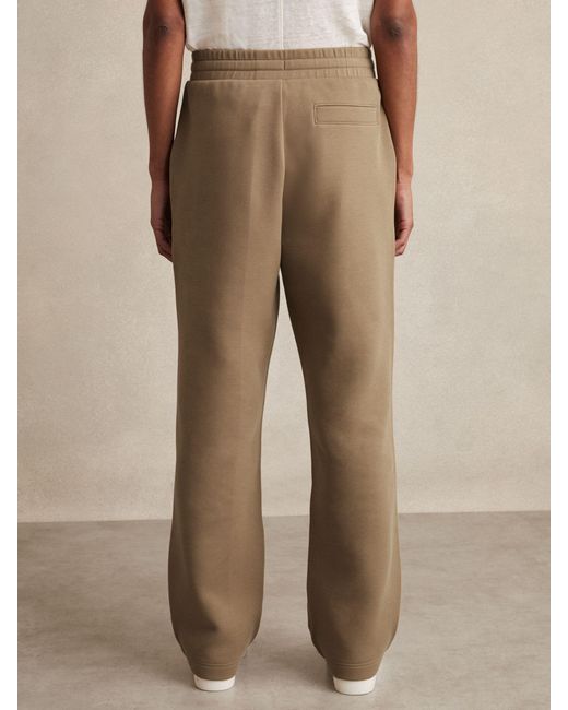Reiss Natural Cotton-Blend Interlock Wide-Leg Joggers