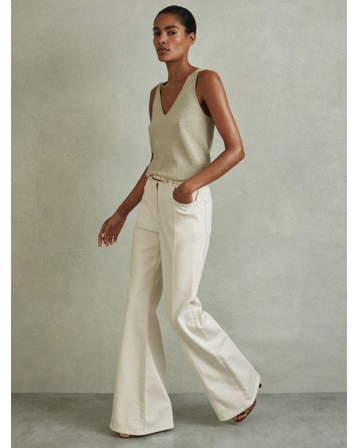 Reiss Natural Petite Juniper Flared Jeans