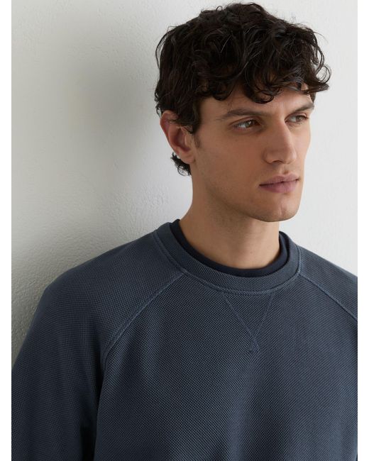 Reiss Drift - Airforce Blue Cotton-piqué Garment-dyed Sweatshirt, M for men