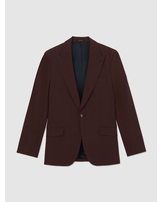Reiss Mineral - Chocolate Brown Classic Fit Wool-blend Single-breasted Suit Blazer, 40 for men
