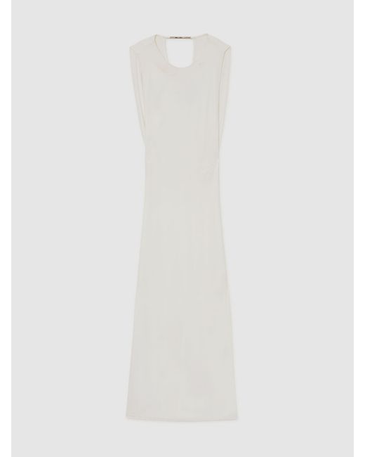 Reiss Natural Milena Jersey Draped Bodycon Maxi Dress