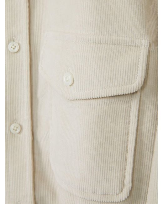 Reiss Natural Tucci - Stone Cotton-blend Corduroy Overshirt, S for men