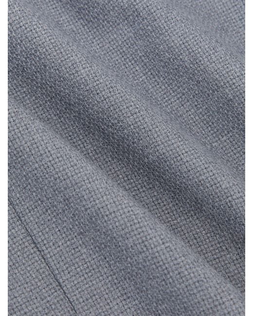 Reiss Gray Tailored-Fit Double-Breasted Blazer Wool-Blend for men