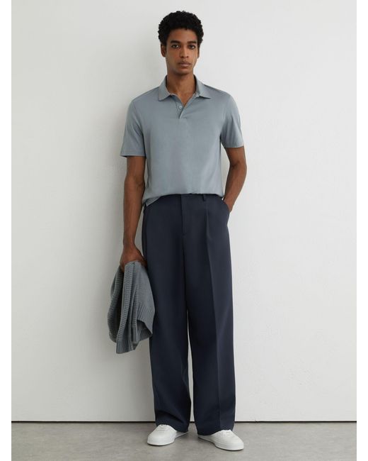 Reiss Gray Air-Water Cotton Polo Shirt for men