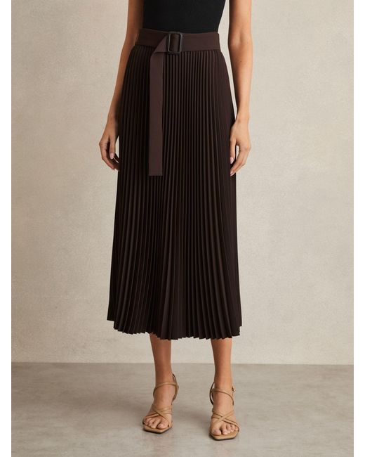 Reiss Black Midi Skirt
