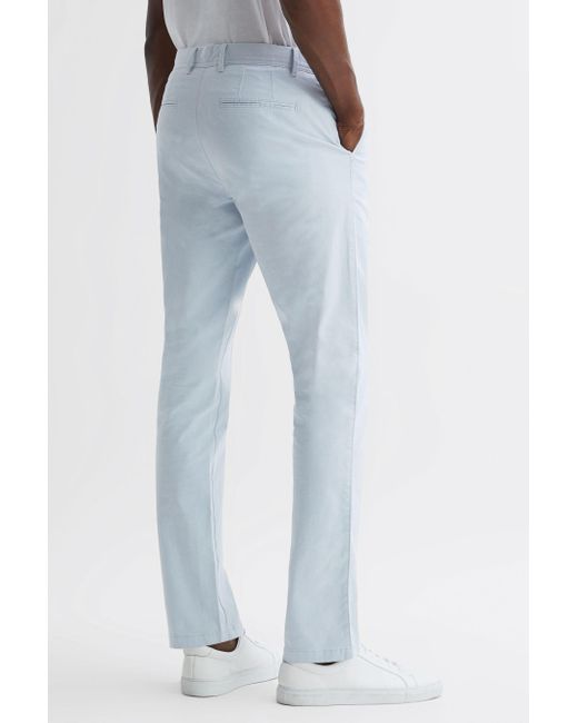 Reiss White Pitch - Soft Blue Slim Fit Washed Chinos for men