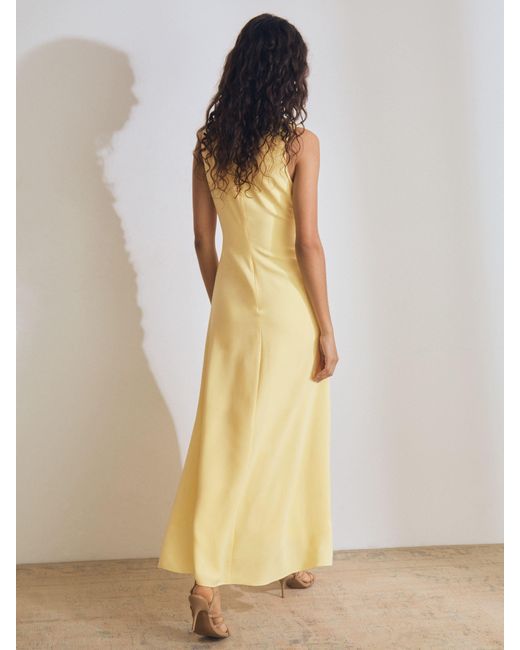 Reiss Yellow Elizabeth Atelier Embellished Shoulder Maxi Dress