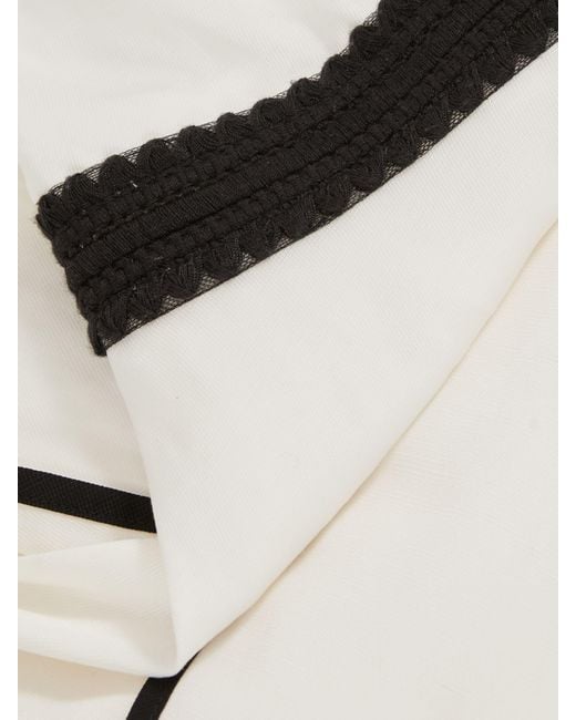 Reiss Natural Contrast-Trim Flared Midi Dress With Linen