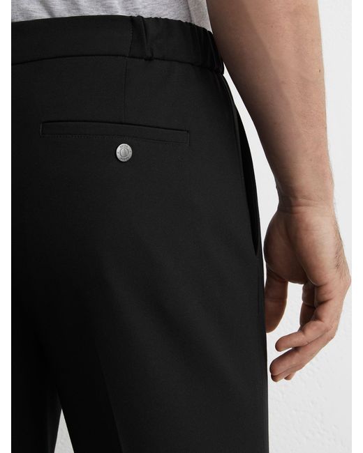 Reiss Natural Found - Black Slim Fit Drawcord Trousers, 30w X 31l (uk 30 R) for men
