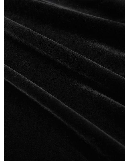 Reiss Dalia - Black Velvet One-shoulder Midi Dress, Us 12