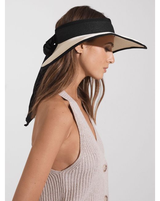 Reiss Natural Oversized Raffia Visor