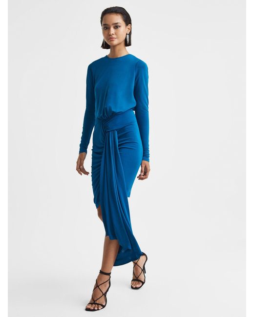 Reiss Blue Embellished Mini Dress