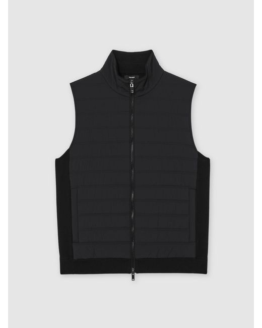 Reiss Blue Funnel-Neck Quilted Knit Gilet for men