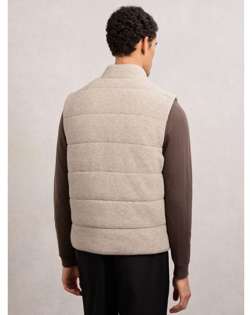 Reiss Natural Rib-Knit Zip-Through Gilet for men