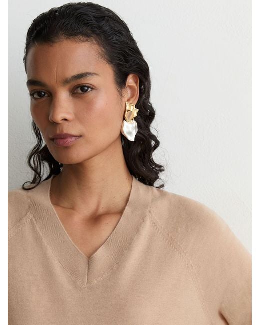 Reiss Natural Merino Wool V-Neck Jumper